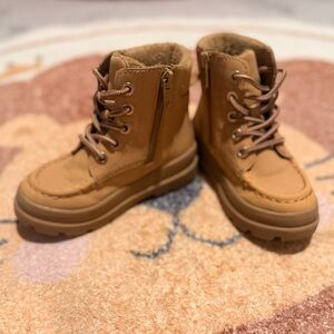 H&M Tan Lace-Up Boots with Side Zipper